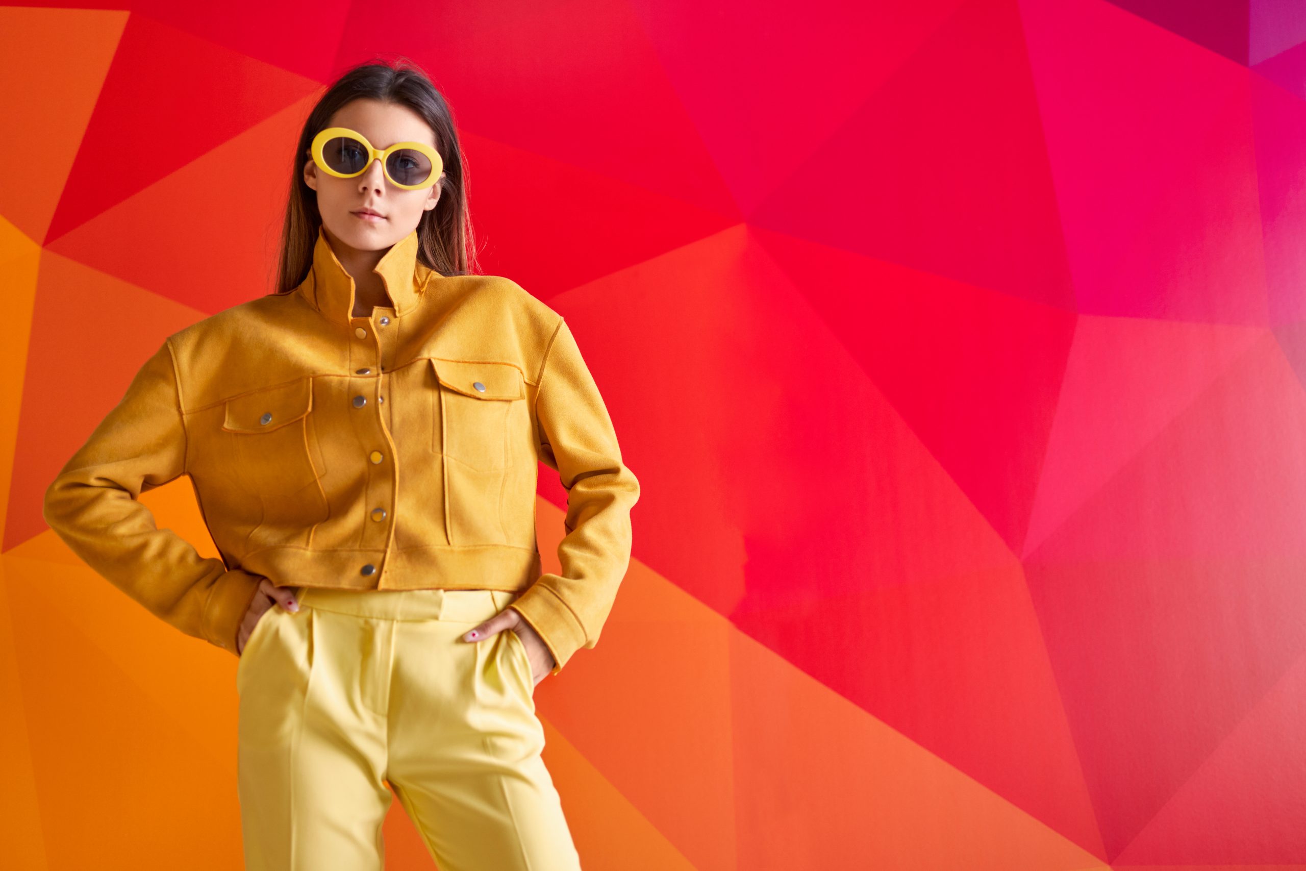 Confident stylish lady looking at camera