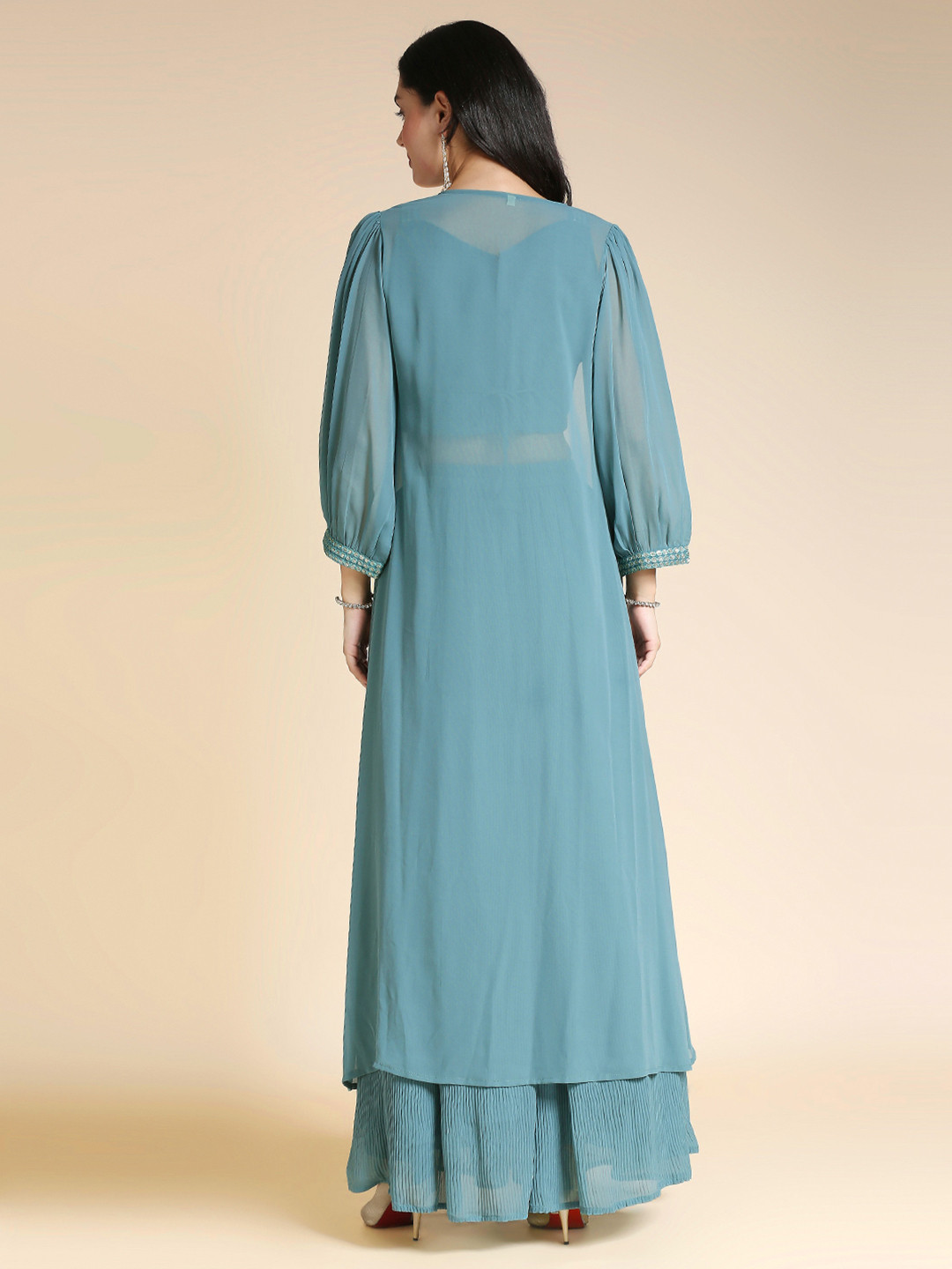 cca57765-8d94-41af-ab3a-c0b3b7adbb981738062975949-MADHURAM-Teal--Gold-Toned-Embellished-Ready-to-Wear-Lehenga--5